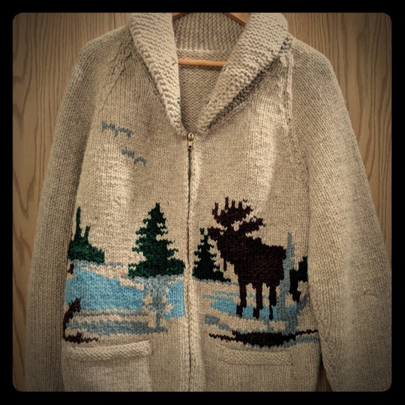 Unique vintage handknit wool sweater - so cool! - Picture 1 of 3